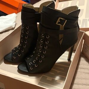 BCBGeneration Black Lace-Up Heeled Boots